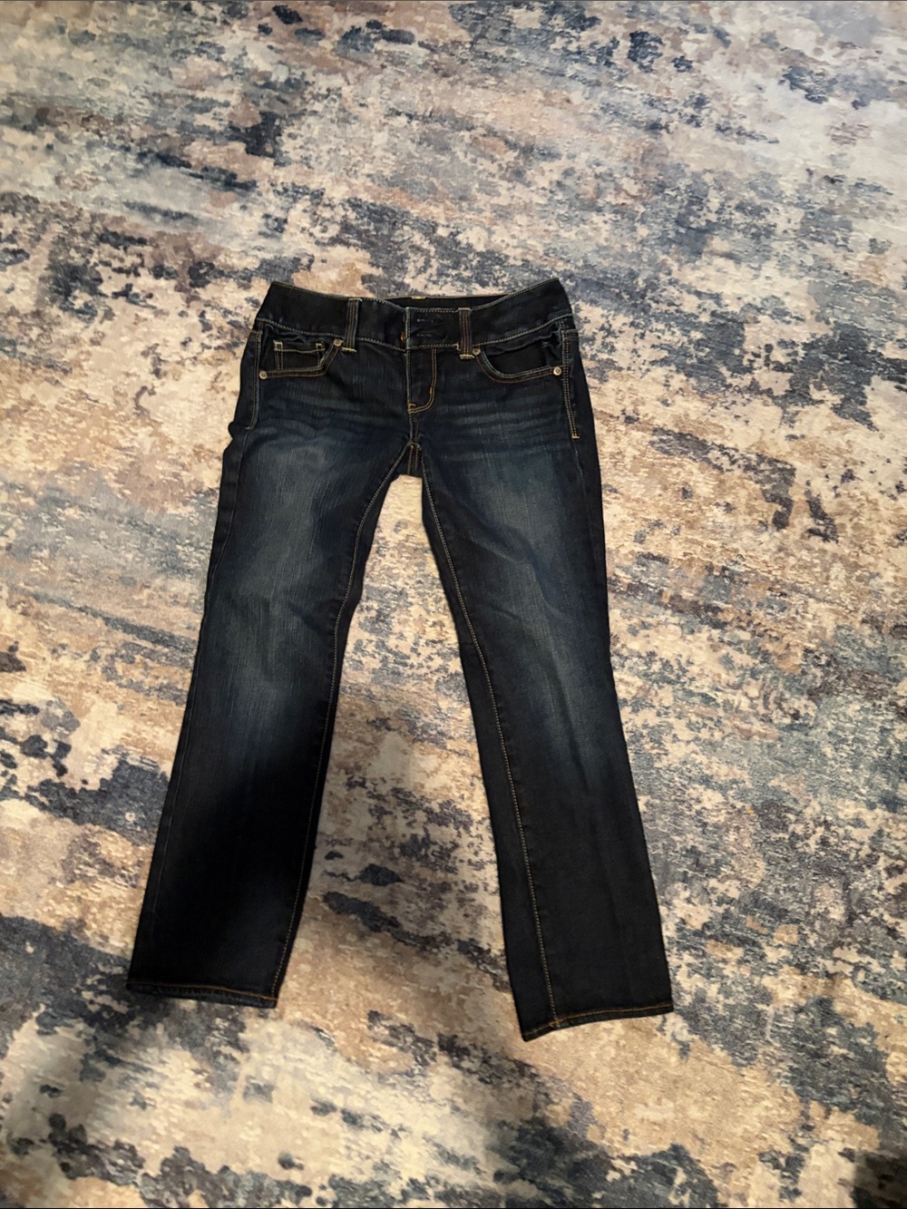 American Eagle Outfitters Dark Blue Straight Leg Jeans